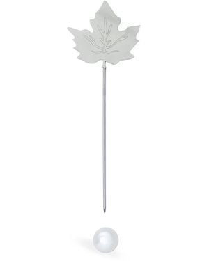 Silver Moon Sterling Brooch – Maple Leaf Silhouette - White