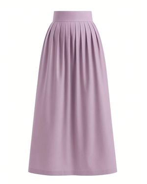 BEIRA Anna Full-Length Lilac Pleated Cotton Skirt - Purple