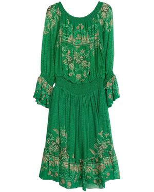 Niza Short Ruched Dress Gardenia - Green