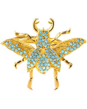 Ebru Jewelry Queen Bee & Chunky Ring - Yellow