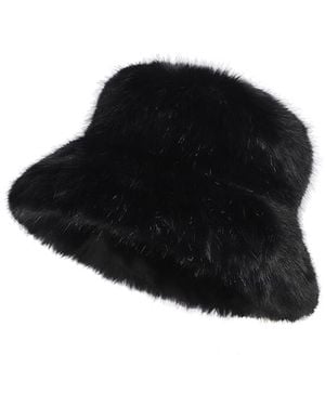 Earth Body Mara Boonie Bucket Faux Fur Hat - Black