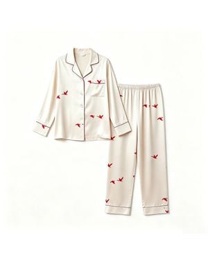 Silkinc Swan Goose Pyjamas - White