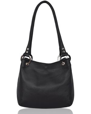 Owen Barry Shoulder Bag Leather Pepsi - Black