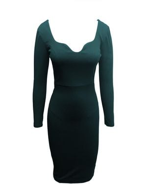 Dress the Population Sonia Long Sleeve Bodycon Midi Dress - Blue
