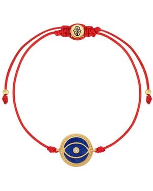 Karma and Luck Intuitive Guardian Lapis Lazuli Evil Eye String Bracelet - Red