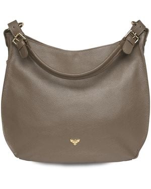 Apatchy London Neutrals The Harriet Mink Leather Bag - Grey