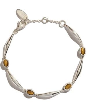 Stone Fruit Bolo Structured Bracelet - Metallic