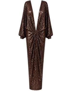 OSCARMORRIS Daphne Dress - Brown