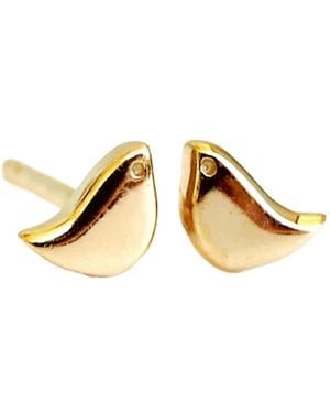 Lime Tree Design Mini Bird Stud Earrings - Metallic