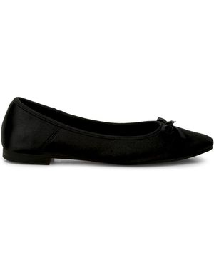 Rag & Co Fearless Satin Bow Embellished Ballerinas - Black