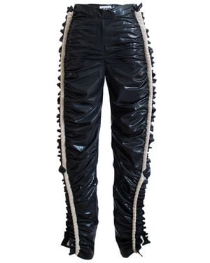 Ccy Currency Frill Trousers - Blue