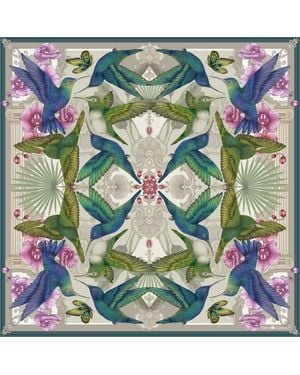 Emily Carter The Hummingbird Temple Silk Scarf - Green