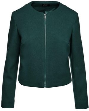 Conquista Dark Faux Mouflon Winter Jacket - Green