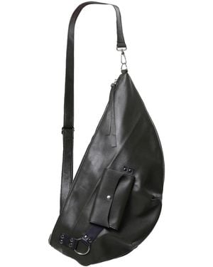 Metamorph Leather Crossbody Sling Bag - Black