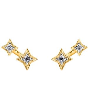 BLOOMTINE | Earth Angel HQ Illuminess Mini Vermeil Shooting Star Studs - Metallic