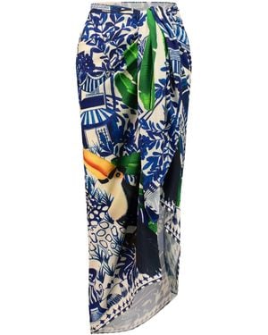 DHARA SHETH DUBAI Harmony Bird Print Sarong - Blue