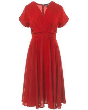 BLUZAT Cocktail Midi Dress - Red