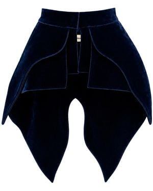Julia Allert Sculpted Velvet Peplum Belt - Blue