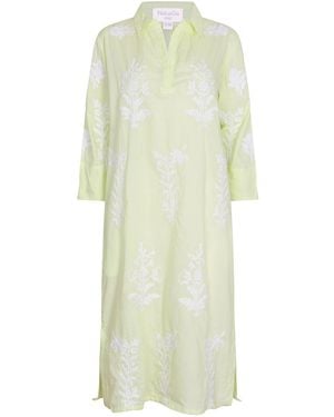 NoLoGo-chic Long Tourist Dress Lime With Embroidery - Green