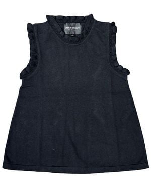Lindsay Nicholas New York Frill Crewneck Shell - Blue