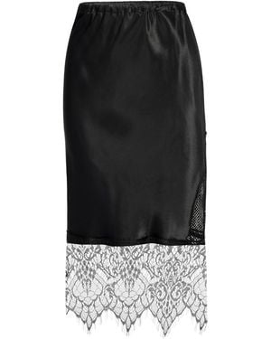LAHIVE Hematite Satin Bias Skirt - Black