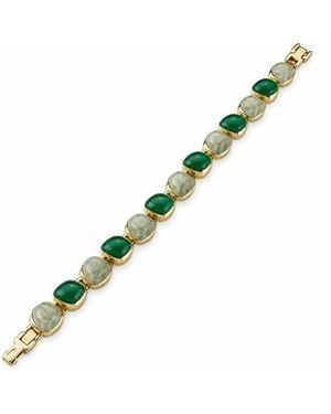 By Ozge Emerald Harmony Enamel Plated Bracelet - Green