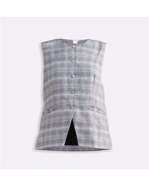 REISTOR Cotton Tweed Vest Jacket - Gray