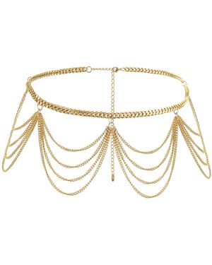 Anisa Sojka Draped Chain Belt - Metallic