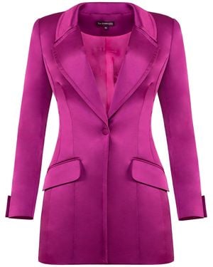 Tia Dorraine Midnight Sky Hourglass Blazer - Pink