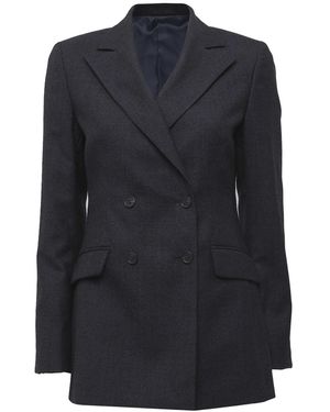 Anna James Double-Breasted Blazer - Blue