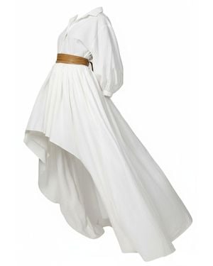 carlton jones Zaria High- Low Shirt Dress - White