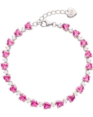 LÁTELITA London Asscher Cut Heart Tennis Bracelet Ruby - Pink