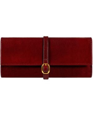 Time Resistance Leather Jewellery Case - Red