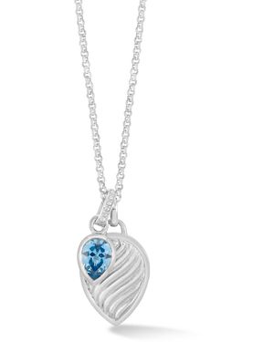 Dower & Hall Topaz Twist Peardrop Necklace - Blue