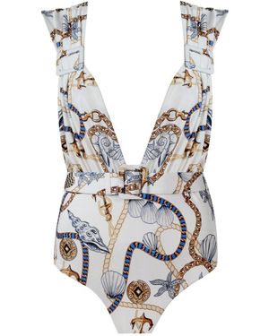 Nur Karaata Iconic Susi Tropezienne Swimsuit - White