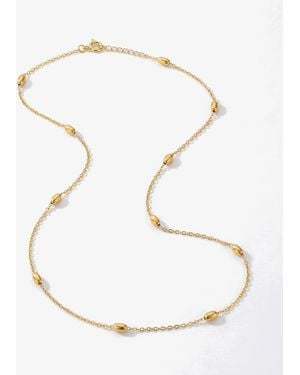 Elk & Bloom Dainty 14K Beaded Choker Necklace - White