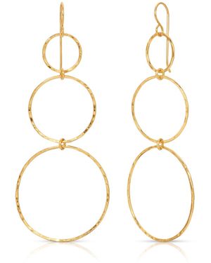 Heather Hawkins Jewelry Graduated Three Link Earrings Large - Metallic