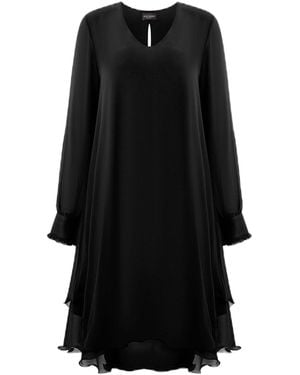James Lakeland Long Sleeve Wave Hem Dress - Black