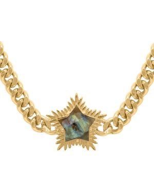 Luna Charles Odette Labradorite Spiky Star Choker Necklace - Metallic
