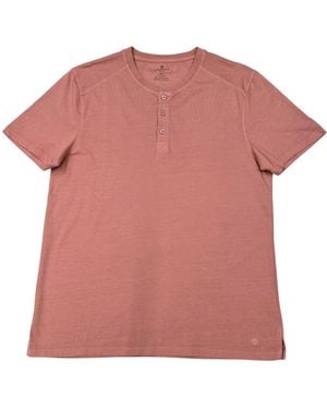 Vustra Ash Rose Short Sleeve Henley - Pink