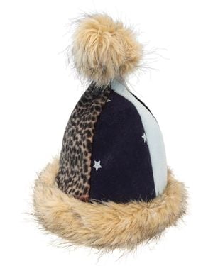 Romer Millinery Stůfur- Stubby Yule Lad Upcycled Felt & Faux Fur Toque - Blue