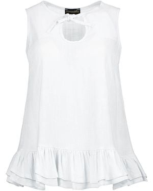 Conquista Snowdrop Keyhole Tie Top - White
