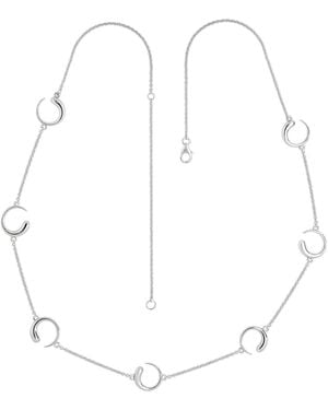 Lucy Quartermaine Solid Sterling Luna Station Necklace - White