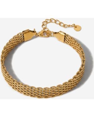 Elk & Bloom 14K Thin Watch Chain Link Bracelet - White
