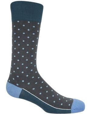 Peper Harow - Made in England Pin Polka Socks - Blue