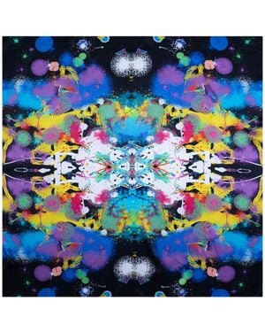 Lilia Munn Mulberry Silk Scarf– - Blue