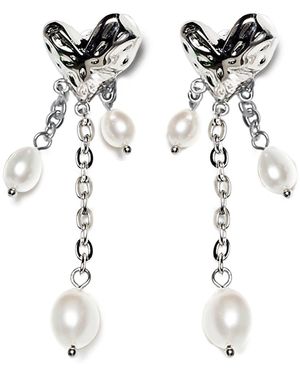Kirei Heartdrops Drop Earrings With Aaa Pearls - Multicolour