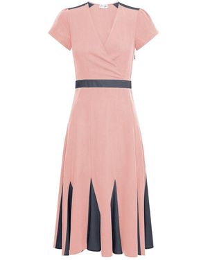 Deer You ' / / Lillian Lushing Dress With Fluted Godet Panels - Pink