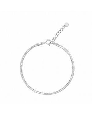 Esterah Beaded Double Chain Bracelet - Metallic