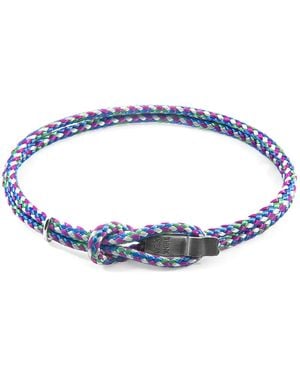 Anchor and Crew Recycled Rope Signature Silver Bracelet - Blue